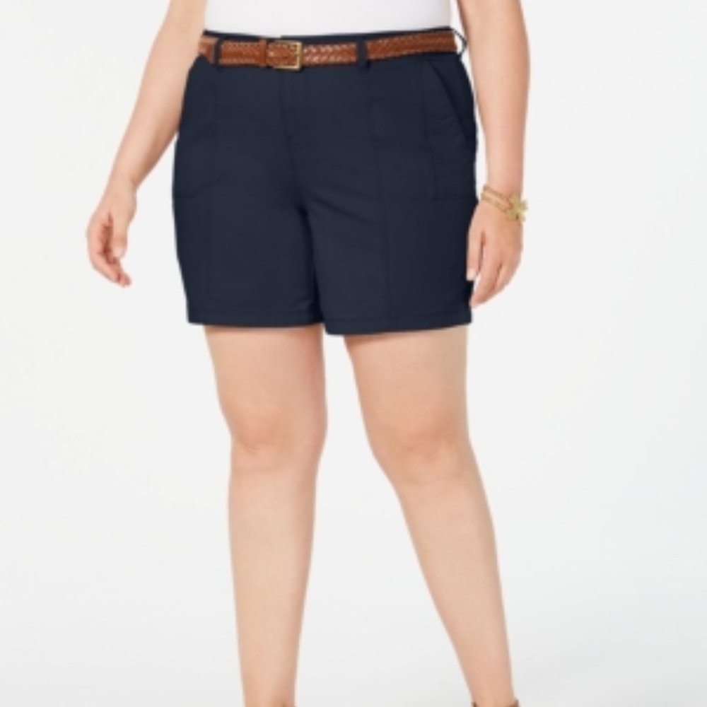 Style&Co. Mid Rise Industrial Blue Women’s Plus Cargo Shorts 22W NWT